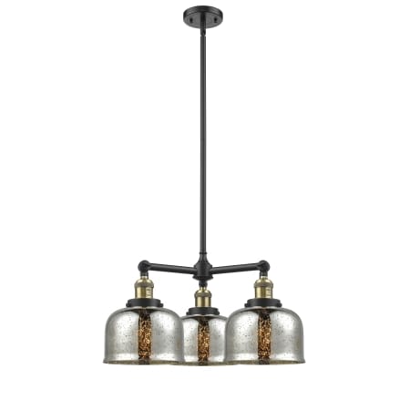 A large image of the Innovations Lighting 207 Large Bell Black Antique Brass / Silver Plated Mercury