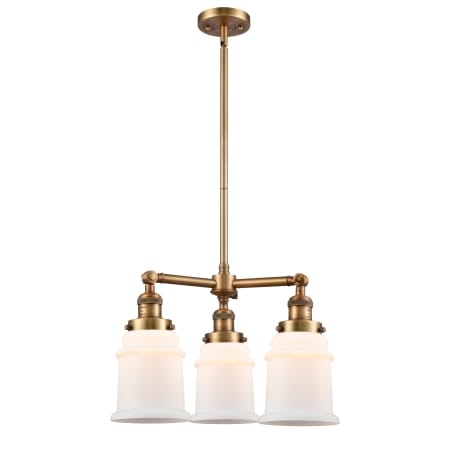 A large image of the Innovations Lighting 207 Canton Brushed Brass / Matte White