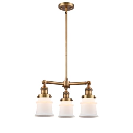 A large image of the Innovations Lighting 207 Small Canton Brushed Brass / Matte White