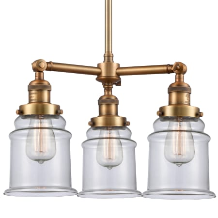 A large image of the Innovations Lighting 207 Canton Brushed Brass / Clear