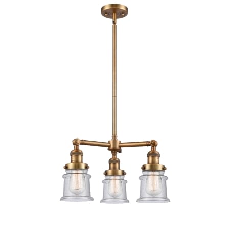 A large image of the Innovations Lighting 207 Small Canton Brushed Brass / Seedy