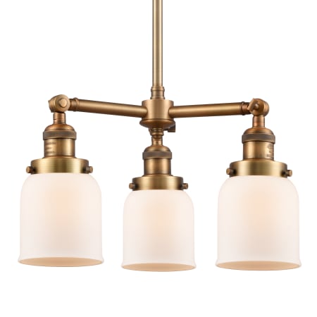 A large image of the Innovations Lighting 207 Small Bell Brushed Brass / Matte White Cased
