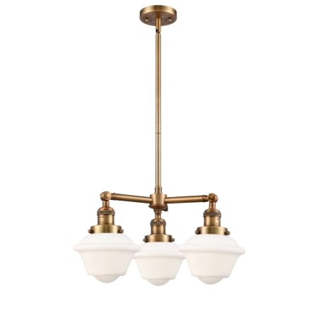 A large image of the Innovations Lighting 207 Small Oxford Brushed Brass / Matte White