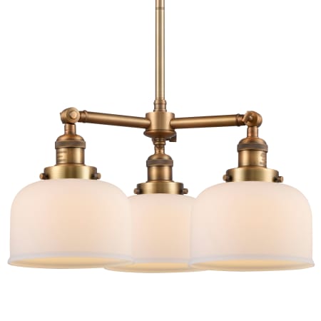 A large image of the Innovations Lighting 207 Large Bell Brushed Brass / Matte White Cased