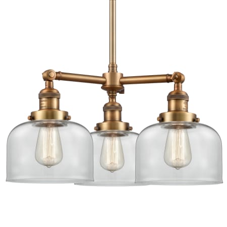 A large image of the Innovations Lighting 207 Large Bell Brushed Brass / Clear