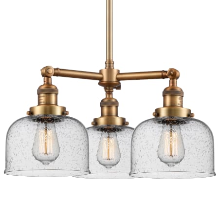 A large image of the Innovations Lighting 207 Large Bell Brushed Brass / Seedy
