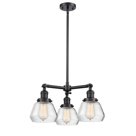 A large image of the Innovations Lighting 207 Fulton Matte Black / Clear