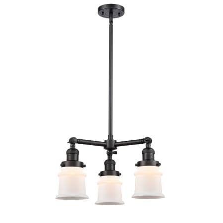 A large image of the Innovations Lighting 207 Small Canton Matte Black / Matte White