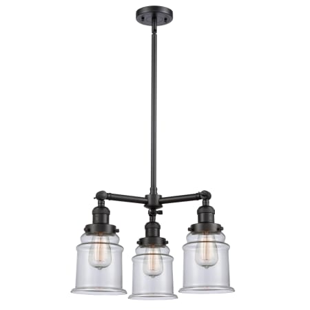 A large image of the Innovations Lighting 207 Canton Matte Black / Clear