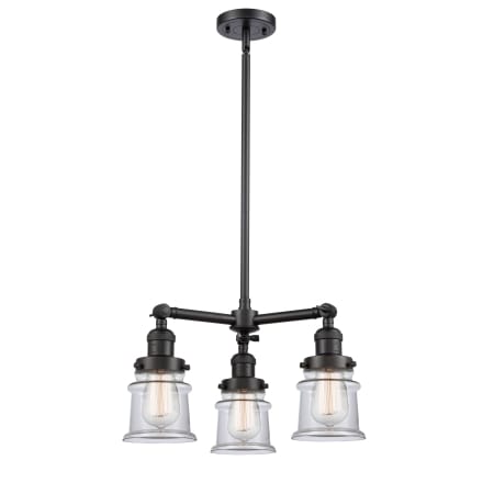 A large image of the Innovations Lighting 207 Small Canton Matte Black / Clear