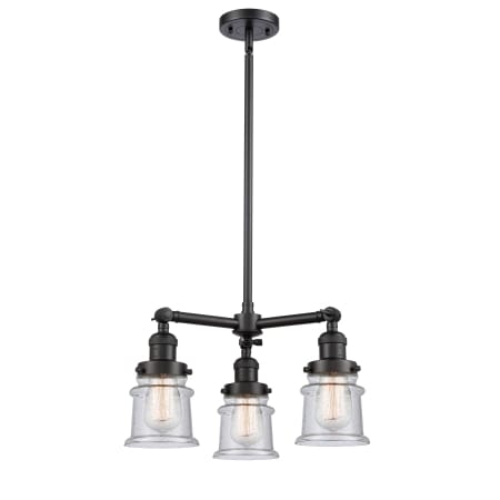 A large image of the Innovations Lighting 207 Small Canton Matte Black / Seedy