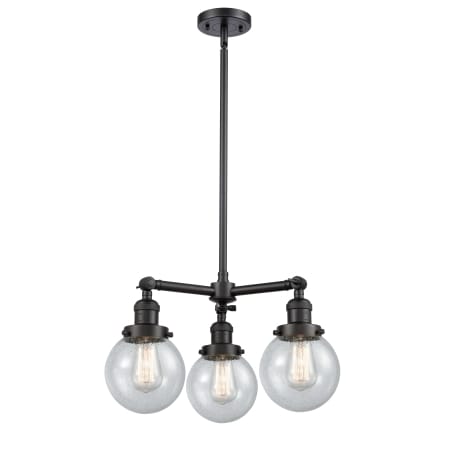 A large image of the Innovations Lighting 207 Beacon Matte Black / Seedy