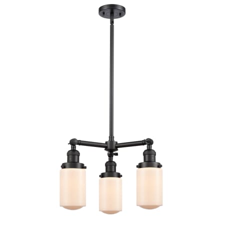 A large image of the Innovations Lighting 207 Dover Matte Black / Matte White Cased