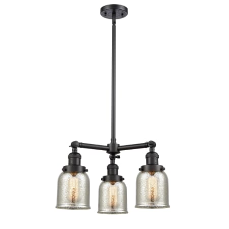 A large image of the Innovations Lighting 207 Small Bell Matte Black / Silver Plated Mercury
