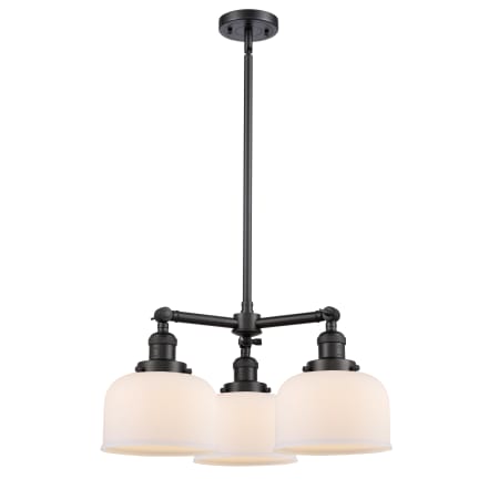 A large image of the Innovations Lighting 207 Large Bell Matte Black / Matte White