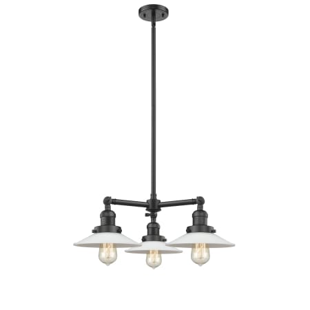 A large image of the Innovations Lighting 207 Halophane Oil Rubbed Bronze / Matte White Halophane