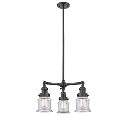 A large image of the Innovations Lighting 207 Small Canton Oil Rubbed Bronze / Clear