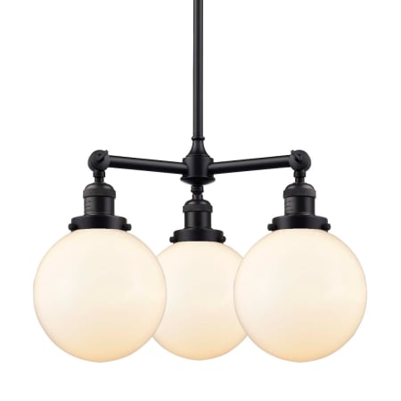 A large image of the Innovations Lighting 207-8 Beacon Oil Rubbed Bronze / Matte White Cased