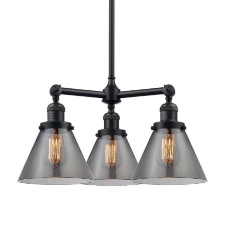 A large image of the Innovations Lighting 207 Large Cone Oil Rubbed Bronze / Smoked