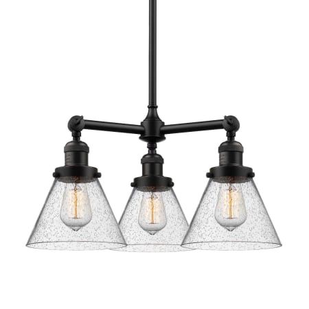 A large image of the Innovations Lighting 207 Large Cone Oil Rubbed Bronze / Seedy