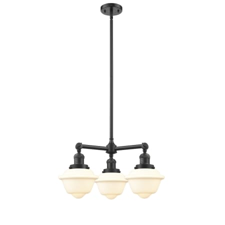 A large image of the Innovations Lighting 207 Small Oxford Oil Rubbed Bronze / Matte White