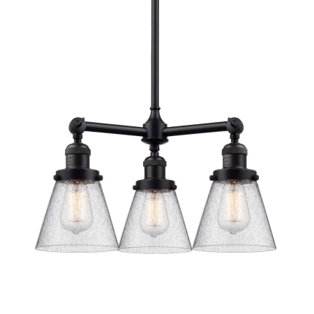 A large image of the Innovations Lighting 207 Small Cone Oil Rubbed Bronze / Seedy