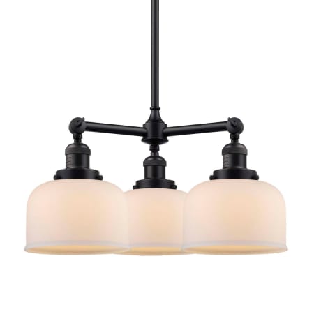 A large image of the Innovations Lighting 207 Large Bell Oil Rubbed Bronze / Matte White Cased