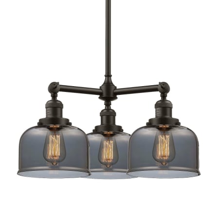 A large image of the Innovations Lighting 207 Large Bell Oil Rubbed Bronze / Plated Smoked