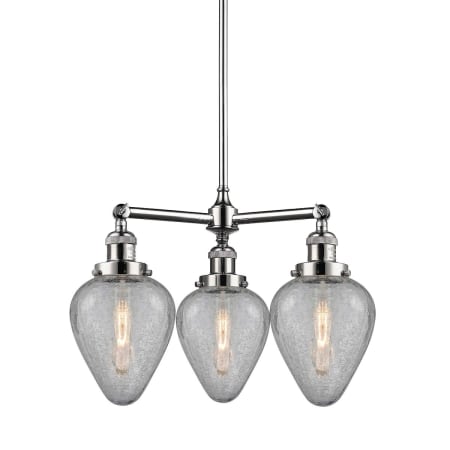 A large image of the Innovations Lighting 207 Geneseo Polished Chrome / Clear Crackle