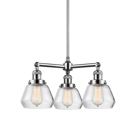 A large image of the Innovations Lighting 207 Fulton Polished Chrome / Clear