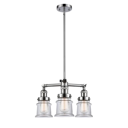 A large image of the Innovations Lighting 207 Small Canton Polished Chrome / Clear