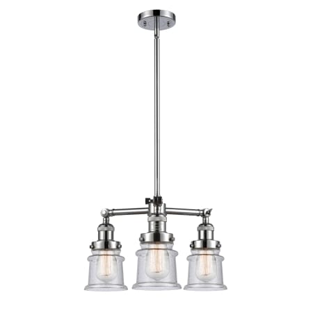 A large image of the Innovations Lighting 207 Small Canton Polished Chrome / Seedy
