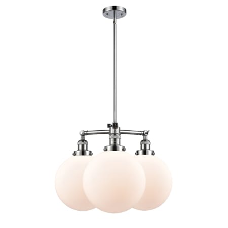 A large image of the Innovations Lighting 207 X-Large Beacon Polished Chrome / Matte White
