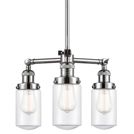 A large image of the Innovations Lighting 207 Dover Polished Chrome / Clear