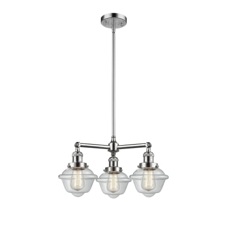 A large image of the Innovations Lighting 207 Small Oxford Polished Chrome / Clear