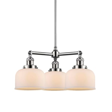 A large image of the Innovations Lighting 207 Large Bell Polished Chrome / Matte White Cased