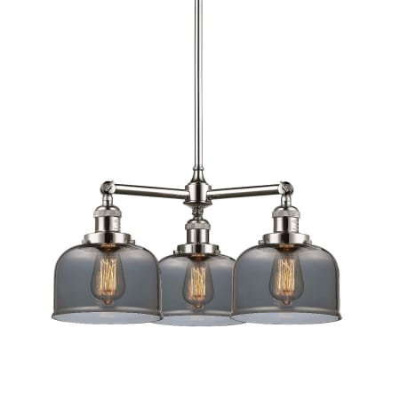 A large image of the Innovations Lighting 207 Large Bell Polished Chrome / Plated Smoked