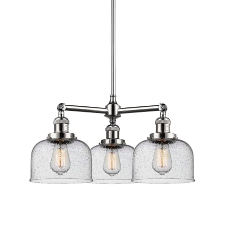 A large image of the Innovations Lighting 207 Large Bell Polished Chrome / Seedy