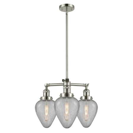 A large image of the Innovations Lighting 207 Geneseo Polished Nickel / Clear Crackle