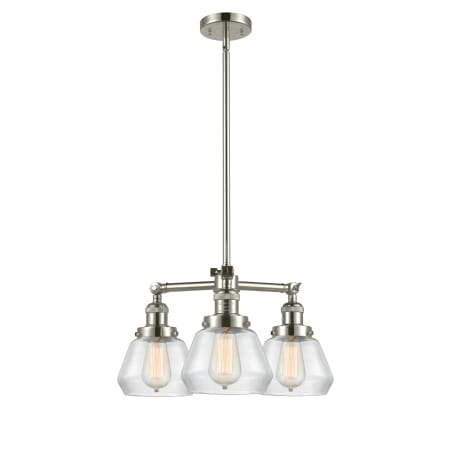 A large image of the Innovations Lighting 207 Fulton Polished Nickel / Clear