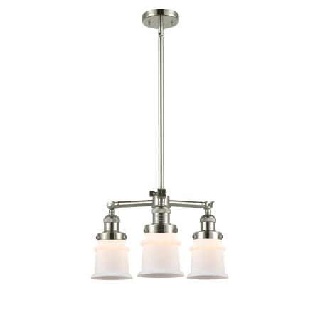 A large image of the Innovations Lighting 207 Small Canton Polished Nickel / Matte White