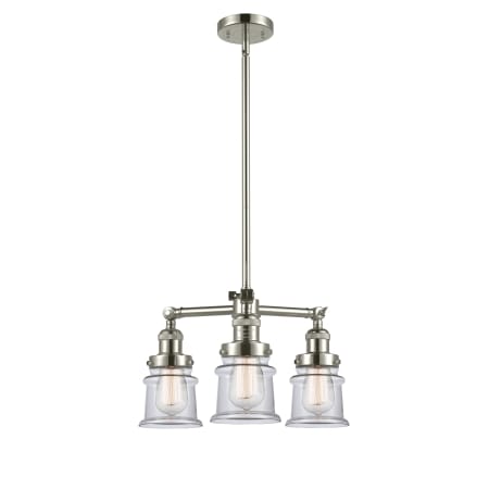 A large image of the Innovations Lighting 207 Small Canton Polished Nickel / Clear