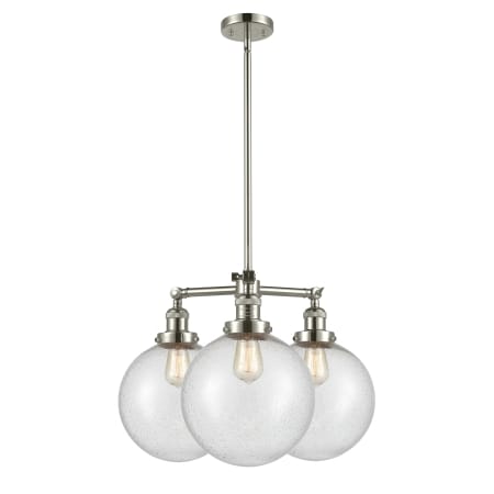 A large image of the Innovations Lighting 207 X-Large Beacon Polished Nickel / Seedy