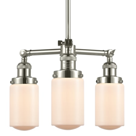 A large image of the Innovations Lighting 207 Dover Polished Nickel / Matte White Cased
