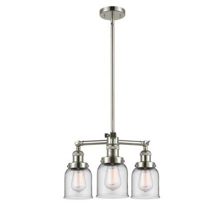 A large image of the Innovations Lighting 207 Small Bell Polished Nickel / Clear