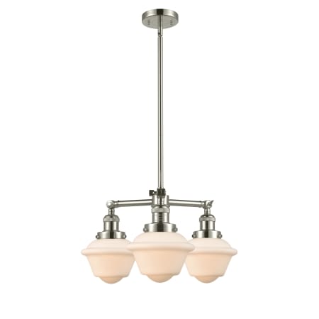 A large image of the Innovations Lighting 207 Small Oxford Polished Nickel / Matte White