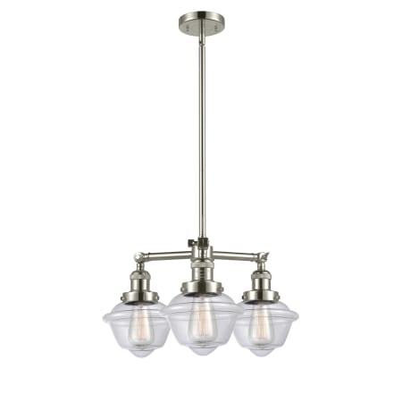 A large image of the Innovations Lighting 207 Small Oxford Polished Nickel / Clear