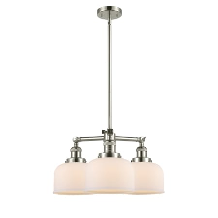 A large image of the Innovations Lighting 207 Large Bell Polished Nickel / Matte White Cased