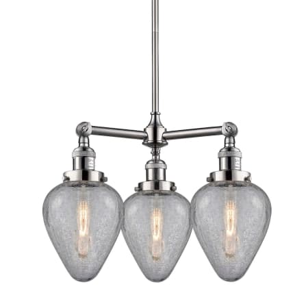 A large image of the Innovations Lighting 207 Geneseo Brushed Satin Nickel / Clear Crackle