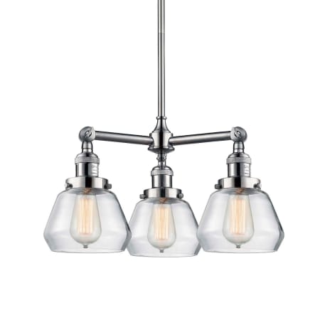 A large image of the Innovations Lighting 207 Fulton Brushed Satin Nickel / Clear